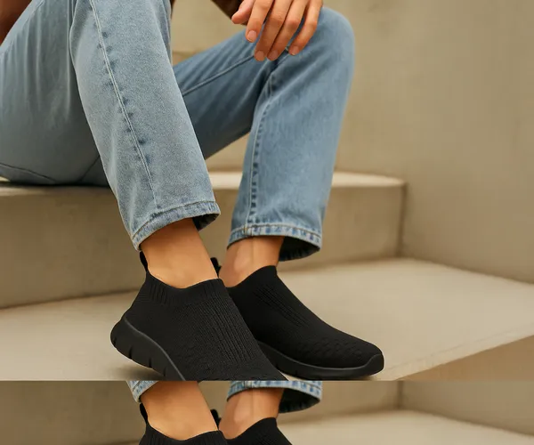 ZONIC_Dark_Black_Knit_Upper_Slip_Ons_Walking_Shoes_|_For_Men