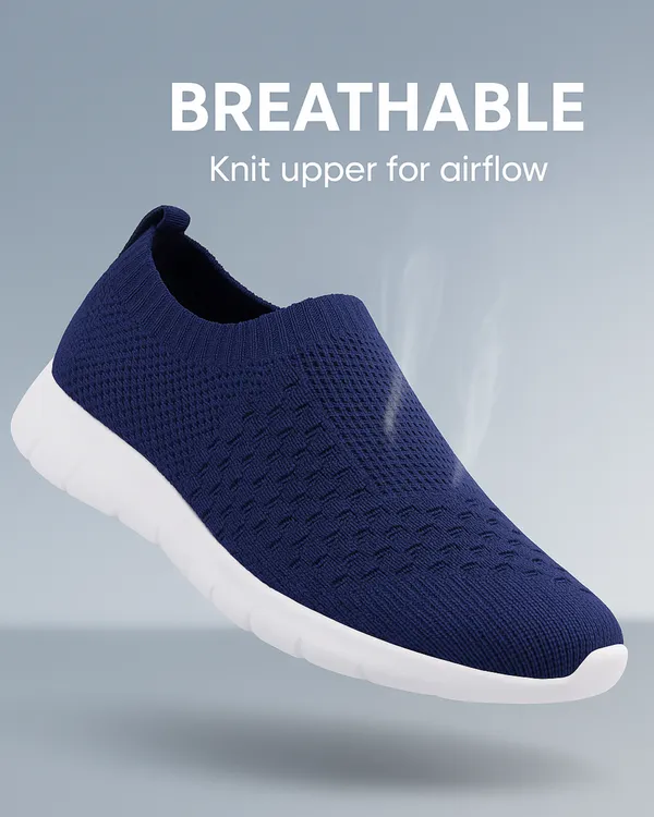 ZONIC_Navy_Knit_Upper_Men's_Walking_Running_Gym_Shoes_|_Lightweight_&_Cushioned