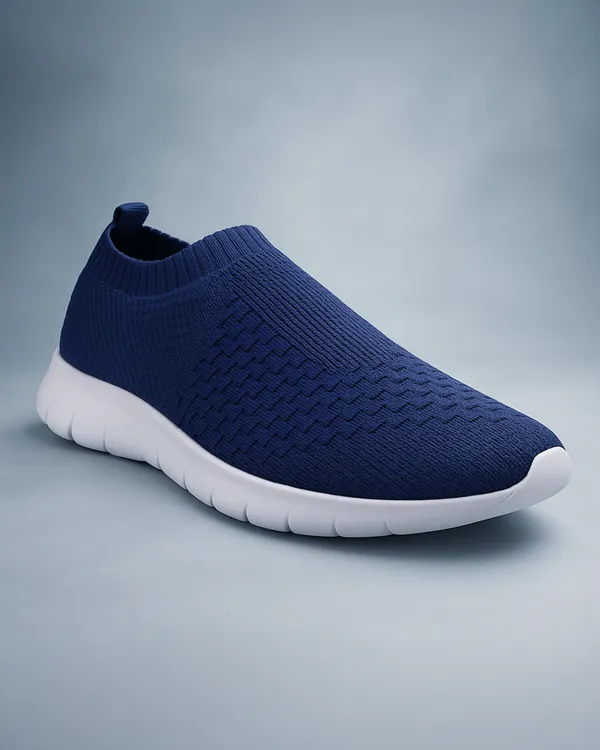 ZONIC_Navy_Knit_Upper_Men's_Walking_Running_Gym_Shoes_|_Lightweight_&_Cushioned
