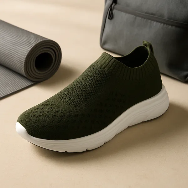 CLOUDEASE_Army_Green_Men's_Lightweight_Knit_Sneakers_with_Memory_Insole_|_Breathable,_Running,_Walking_&_Gym_Shoes_(Sizes_6-10,_Multiple_Colors)