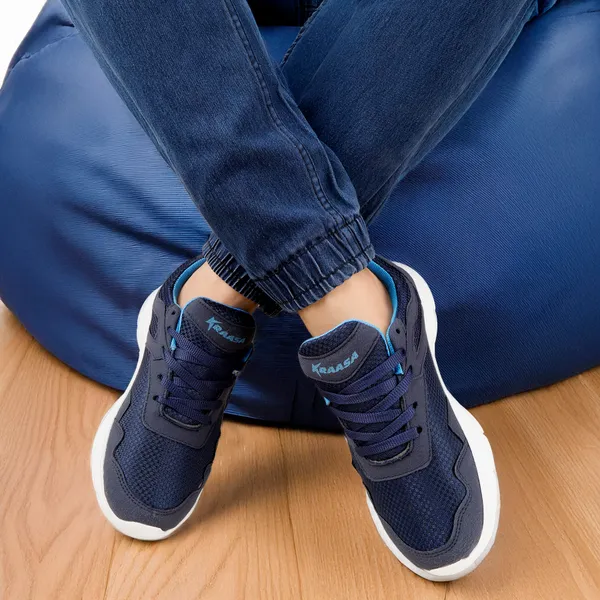 Navy_Synthetic_Leather_Premium_&_Elegant_Running_Shoes_For_Men