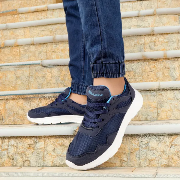 Navy_Synthetic_Leather_Premium_&_Elegant_Running_Shoes_For_Men
