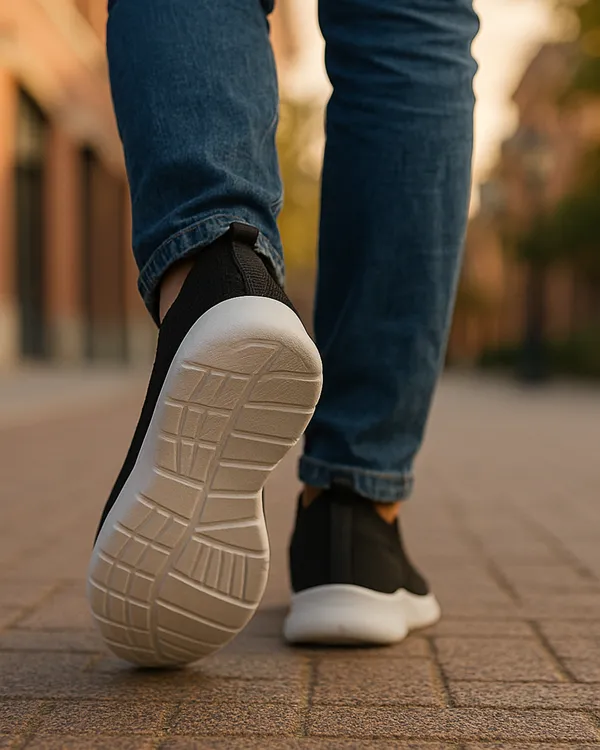 ZONIC_Black_Knit_Upper_Men's_Walking_Running_Gym_Shoes_|_Lightweight_&_Cushioned