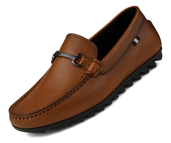 Tan_Synthetic_Leather_Slip_On_Loafers_|_For_Men