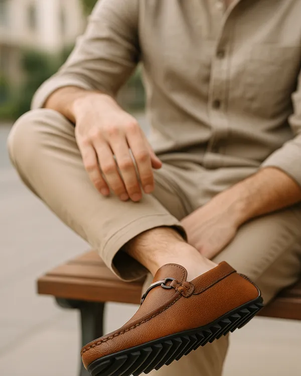 Tan_Synthetic_Leather_Slip_On_Loafers_|_For_Men