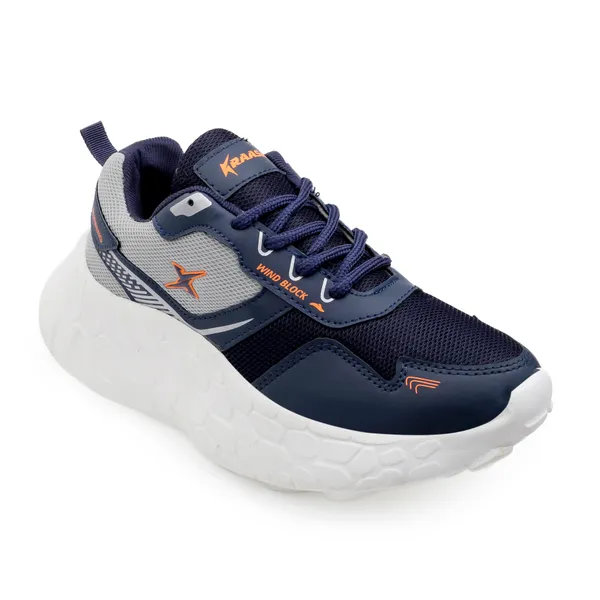 Navy_Synthetic_Leather_Premium_&_Elegant_Running_Shoes_For_Men