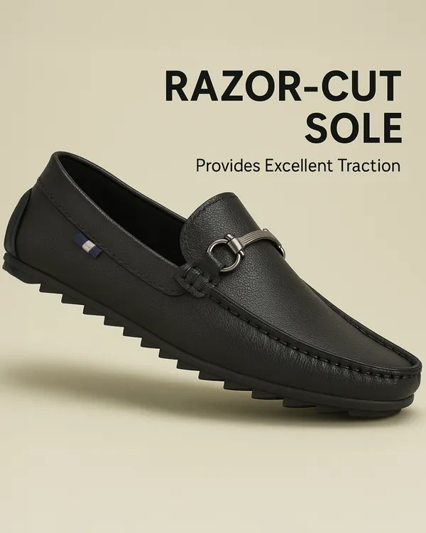 Black_Synthetic_Leather_Slip_On_Loafers_|_For_Men
