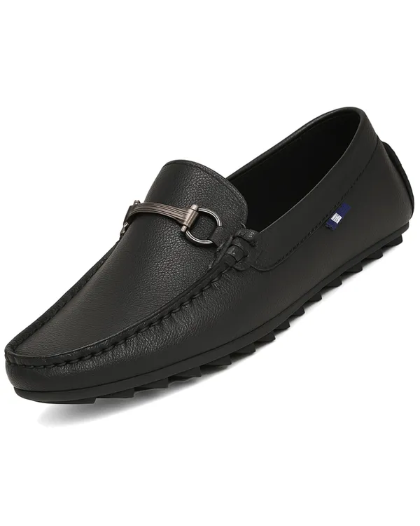 Black_Synthetic_Leather_Slip_On_Loafers_|_For_Men