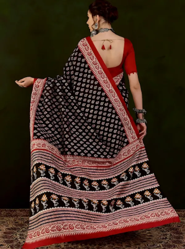 Pragati_Navya_-_Red_&_Black_Classic_Bhagalpuri_Art_Silk_With_Timeless_Motifs_Saree_For_Women_|_With_Unstitched_Blouse