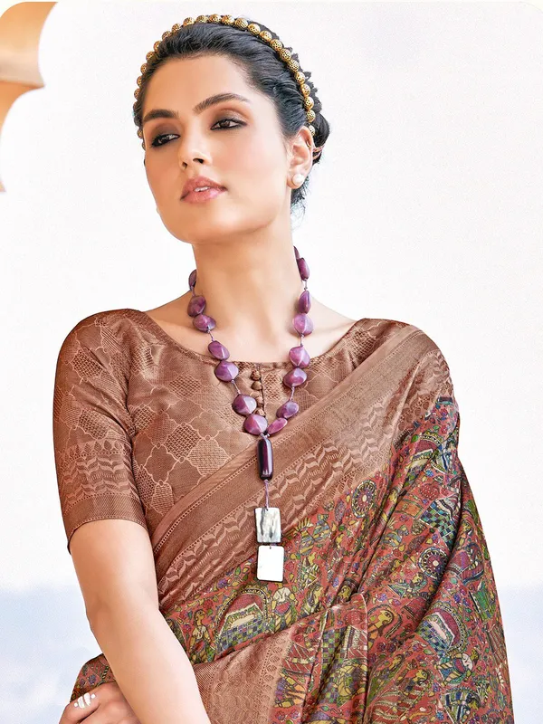 Beige_Banarasi_Silk_With_Multicolor_Floral_Motifs_&_Zari_Detailing_Saree_For_Women_|_With_Unstitched_Blouse