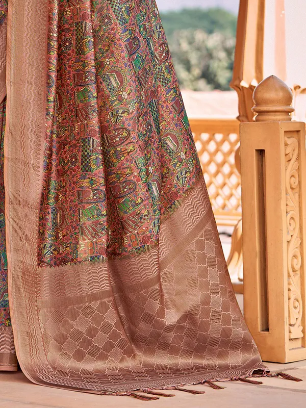 Beige_Banarasi_Silk_With_Multicolor_Floral_Motifs_&_Zari_Detailing_Saree_For_Women_|_With_Unstitched_Blouse