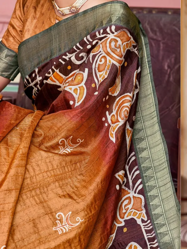 Rust_Rajgharana_Kalamkari_Woven_Design_Saree_For_Women_|_With_Unstitched_Blouse