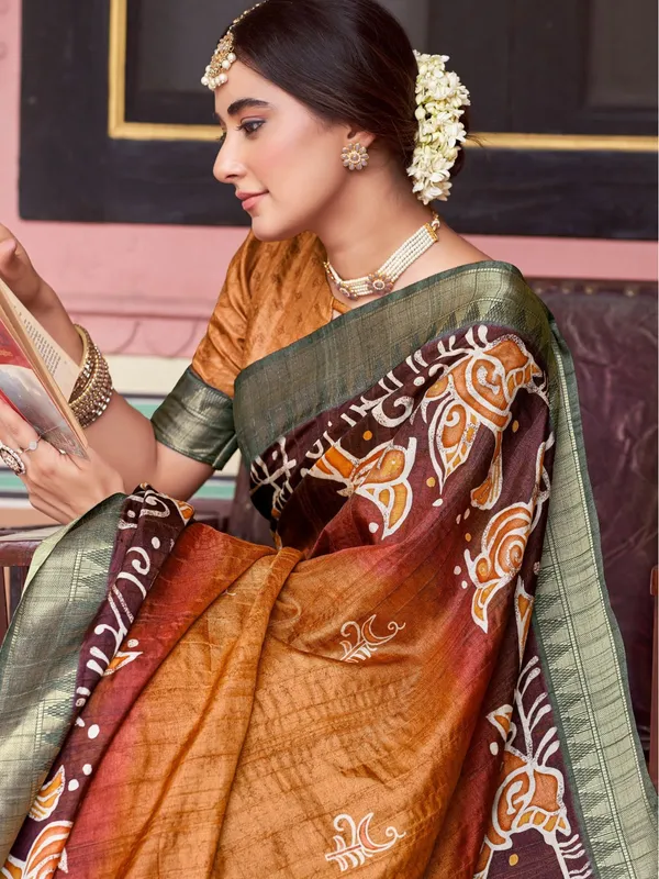 Rust_Rajgharana_Kalamkari_Woven_Design_Saree_For_Women_|_With_Unstitched_Blouse