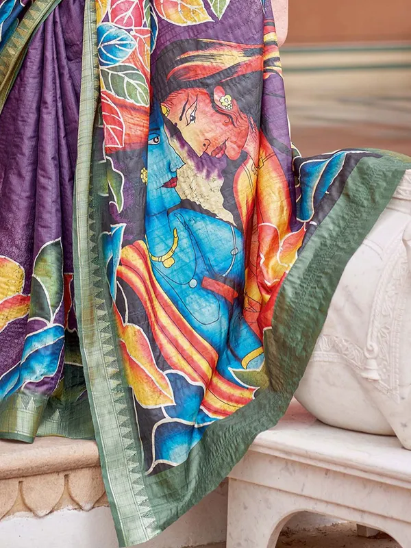 Purple_Rajgharana_Kalamkari_Woven_Design_Saree_For_Women_|_With_Unstitched_Blouse