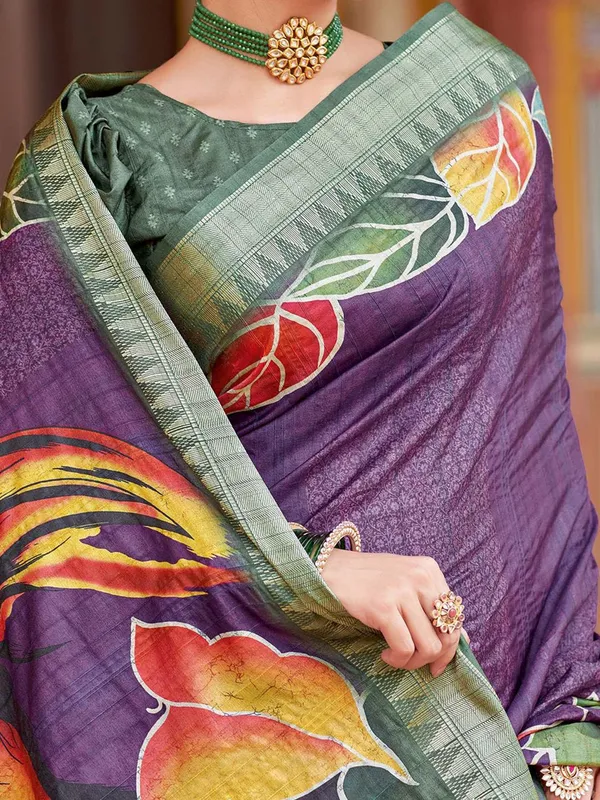 Purple_Rajgharana_Kalamkari_Woven_Design_Saree_For_Women_|_With_Unstitched_Blouse