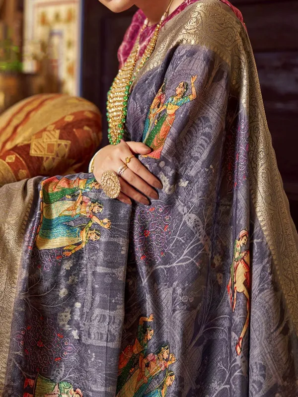 Purple_Kalamkari_Elegance_With_Sungudi_Soul_Saree_For_Women_|_With_Unstitched_Blouse