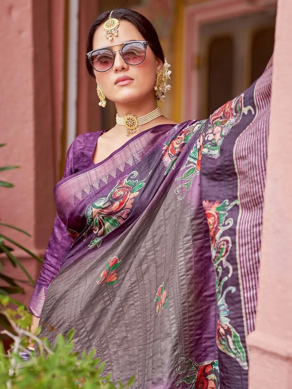Purple_Rajgharana_Kalamkari_Woven_Design_Saree_For_Women_|_With_Unstitched_Blouse