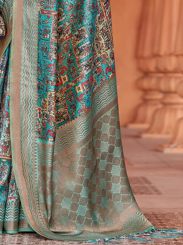 Sky_Blue_Banarasi_Silk_With_Elegant_Zari_Work_&_Timeless_Motifs_Saree_For_Women_|_With_Unstitched_Blouse
