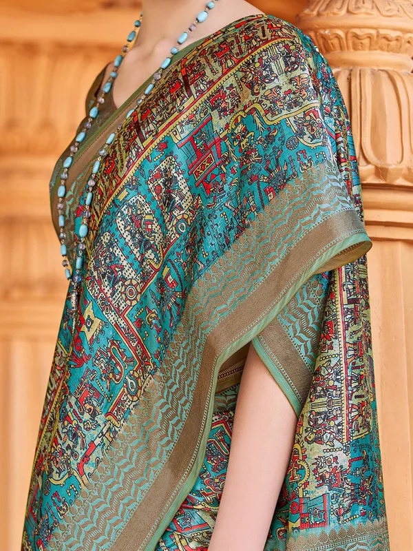 Sky_Blue_Banarasi_Silk_With_Elegant_Zari_Work_&_Timeless_Motifs_Saree_For_Women_|_With_Unstitched_Blouse
