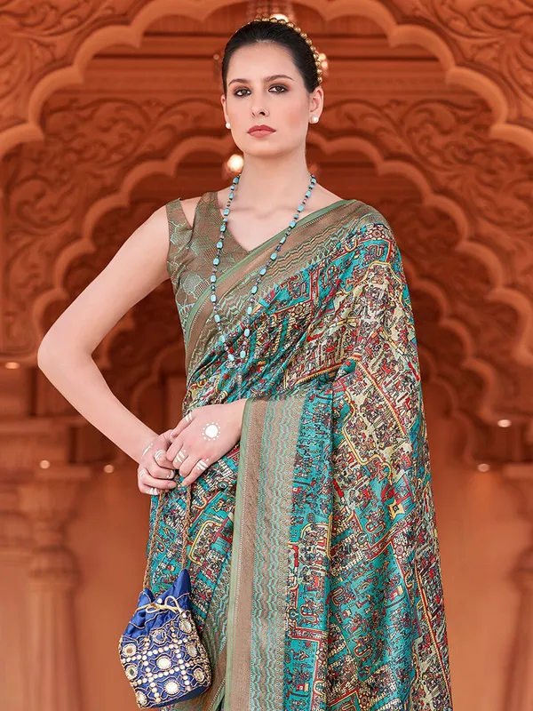 Sky_Blue_Banarasi_Silk_With_Elegant_Zari_Work_&_Timeless_Motifs_Saree_For_Women_|_With_Unstitched_Blouse