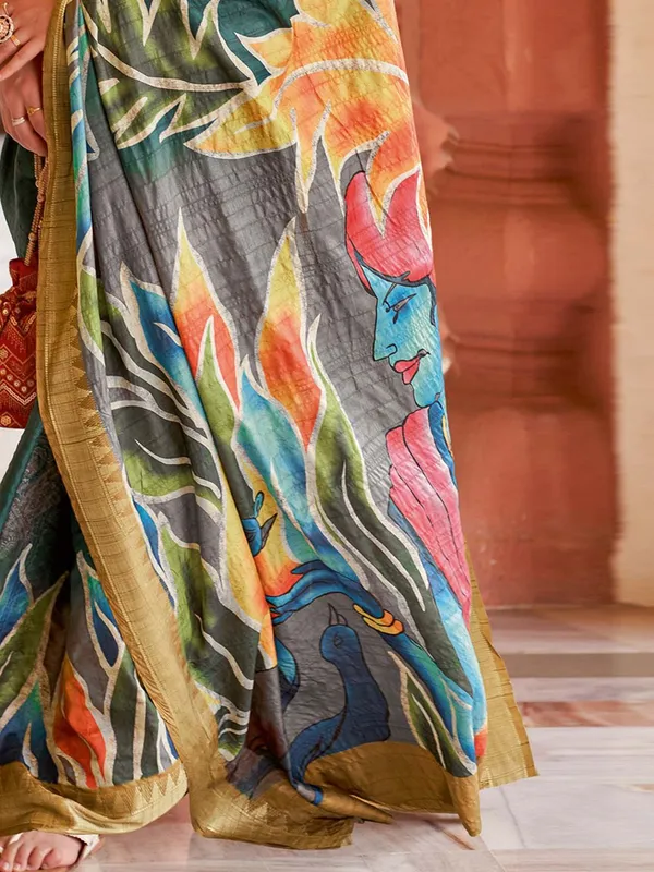 Blue_&_Yellow_Rajgharana_Kalamkari_Woven_Design_Saree_For_Women_|_With_Unstitched_Blouse