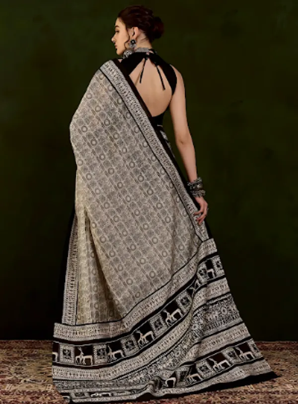Pragati_Kiara_-_Beige_&_Black_Traditional_Art_Silk_With_Timeless_Appeal_Saree_For_Women_|_With_Unstitched_Blouse