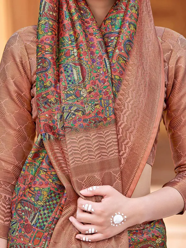 Multicolor_Banarasi_Silk_With_Opulent_Zari_Detailing_&_Traditional_Motifs_Saree_For_Women_|_With_Unstitched_Blouse