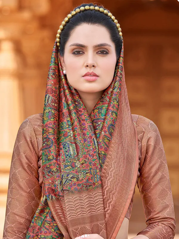 Multicolor_Banarasi_Silk_With_Opulent_Zari_Detailing_&_Traditional_Motifs_Saree_For_Women_|_With_Unstitched_Blouse