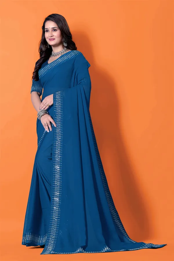 Rama_Silk_Blend_Diamond_Work_Died_Saree_With_Unstitched_Blouse_Piece