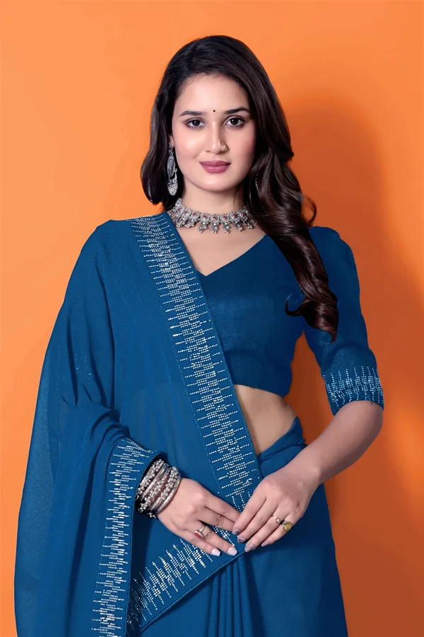 Rama_Silk_Blend_Diamond_Work_Died_Saree_With_Unstitched_Blouse_Piece