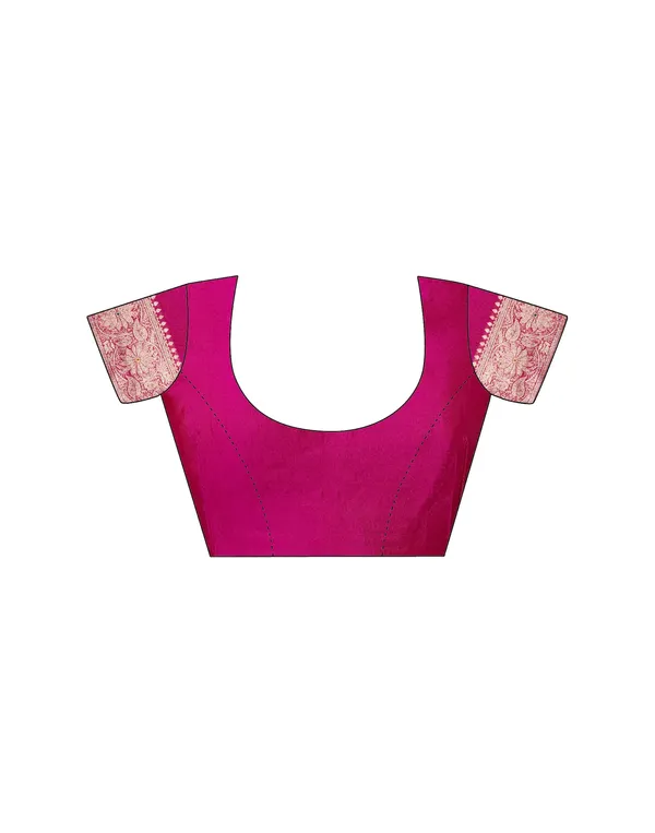 Pink_Elegant_Silk_Blend_Banarasi_Saree_With_Unstitched_Blouse_Piece