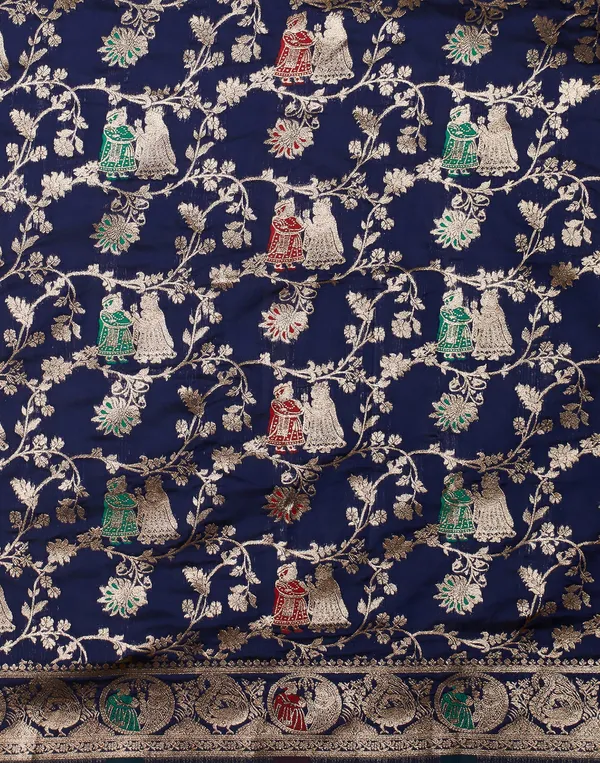 Navy_Blue_Silk_Blend_Baluchari_Saree_With_Unstitched_Blouse_Piece