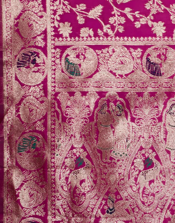 Pink_Elegant_Silk_Blend_Baluchari_Saree_With_Unstitched_Blouse_Piece