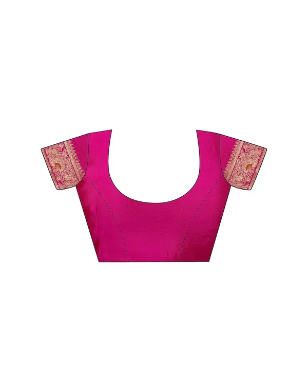 Pink_Elegant_Silk_Blend_Baluchari_Saree_With_Unstitched_Blouse_Piece