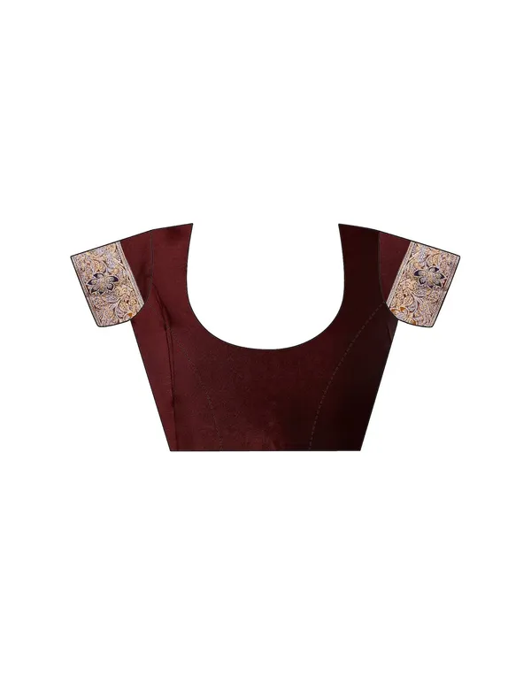 Maroon_Elegant_Silk_Blend_Maheshwari_Saree_With_Unstitched_Blouse_Piece