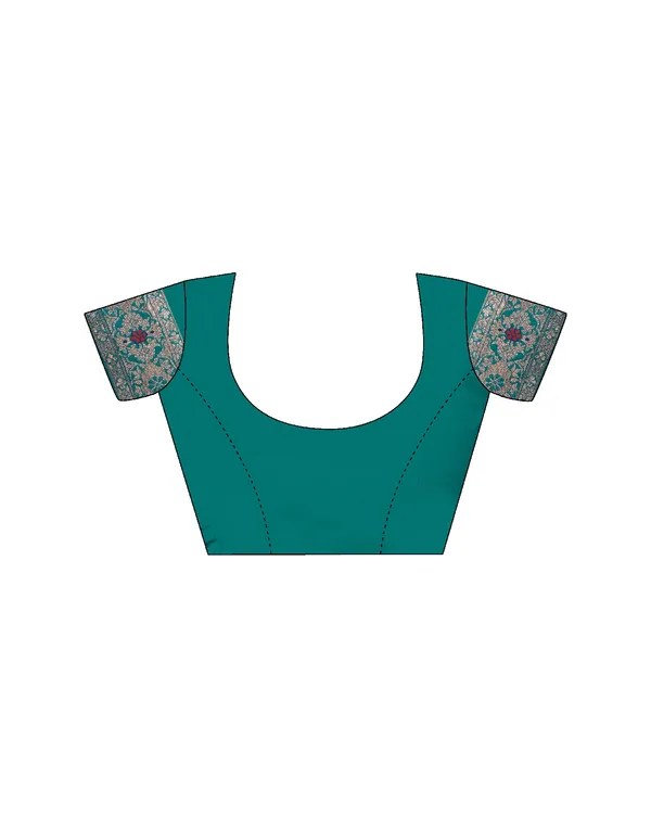 Rama_Silk_Blend_Banarasi_Saree_With_Unstitched_Blouse_Piece