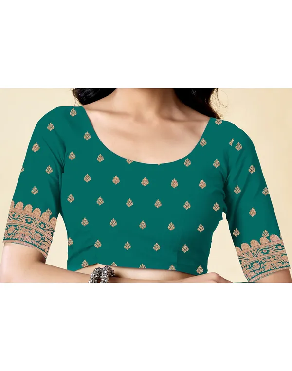 Rama_Silk_Blend_Baluchari_Saree_With_Unstitched_Blouse_Piece