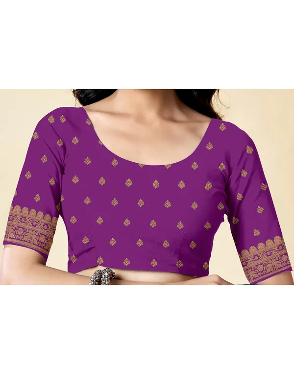 Wine_Silk_Blend_Baluchari_Saree_With_Unstitched_Blouse_Piece