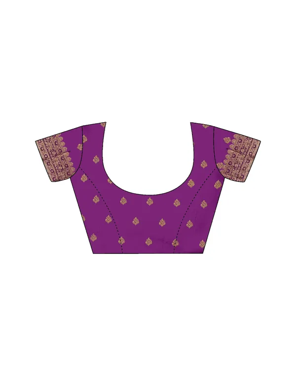 Wine_Silk_Blend_Baluchari_Saree_With_Unstitched_Blouse_Piece