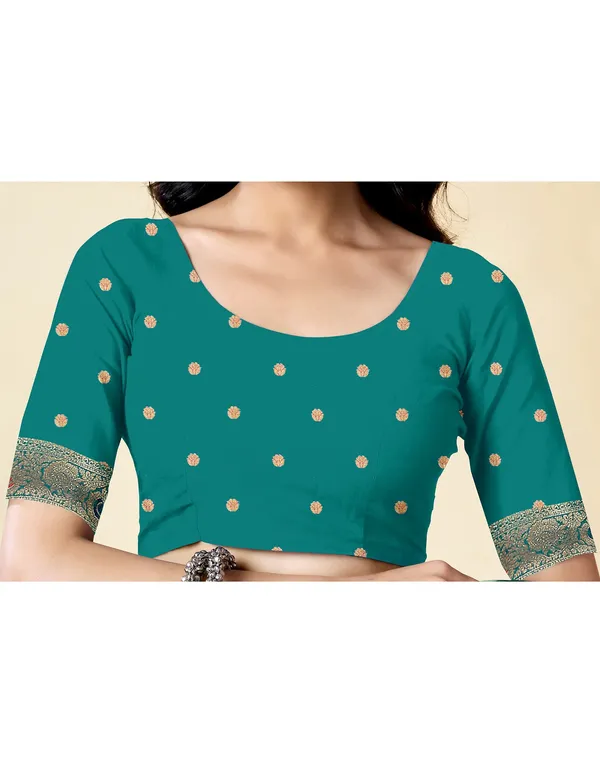 Rama_Silk_Blend_Baluchari_Saree_With_Unstitched_Blouse_Piece