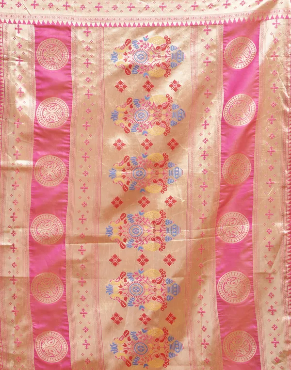 Lemon_Yellow_Silk_Blend_Paithani_Saree_With_Unstitched_Blouse_Piece