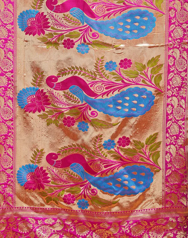 Teal_Elegant_Silk_Blend_Paithani_Saree_With_Unstitched_Blouse_Piece