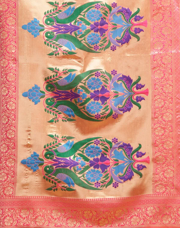 Lemon_Yellow_Luxurious_Silk_Blend_Paithani_Saree_With_Unstitched_Blouse_Piece