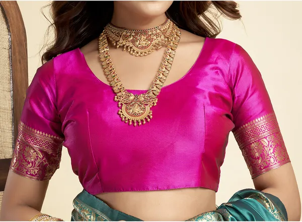 Teal_Luxurious_Silk_Blend_Paithani_Saree_With_Unstitched_Blouse_Piece