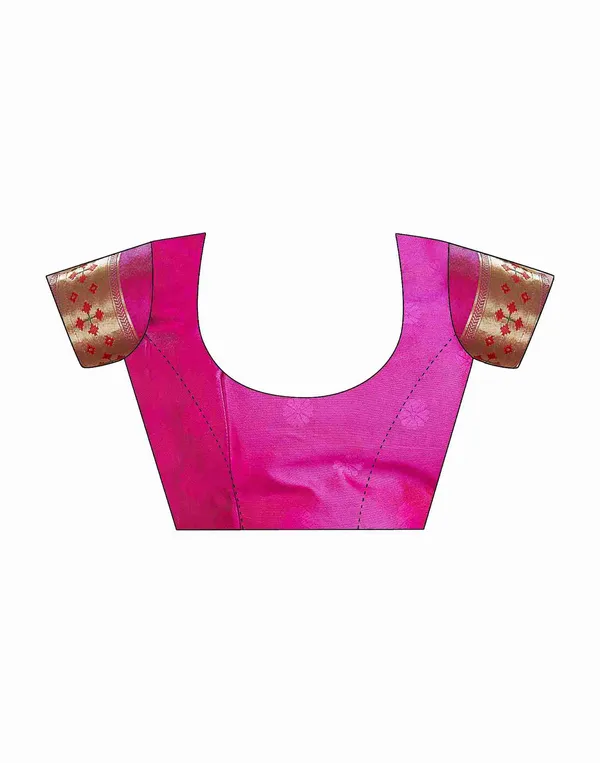 Wine_Silk_Blend_Paithani_Saree_With_Unstitched_Blouse_Piece