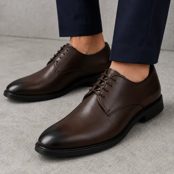 100%_Pure_Leather_BELIEVE_Men's_Brown_Stylish_Derby