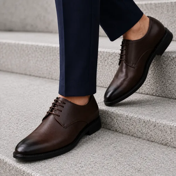 100%_Pure_Leather_BELIEVE_Men's_Brown_Stylish_Derby
