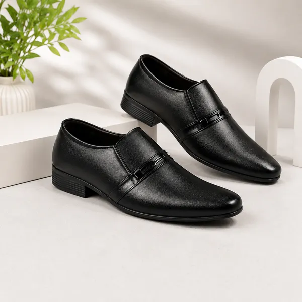 100%_Pure_Leather_Black_Leather_Strap_Slip_On_Formal_Shoes_For_Men