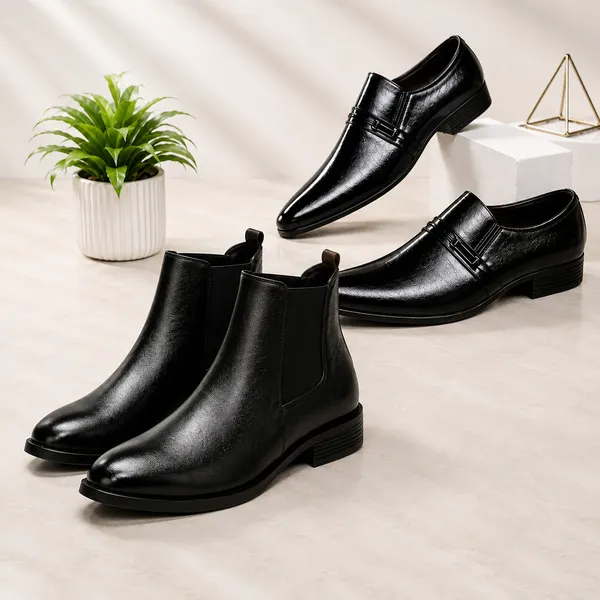 100%_Pure_Leather_Black_Leather_Slip_On_And_Chelsea_Shoes_For_Men_Pack_Of_2
