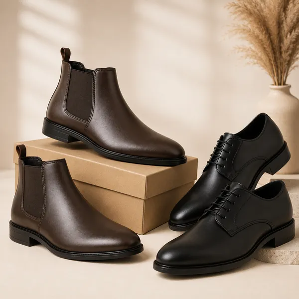 100%_Pure_Leather_Brown_And_Black_Leather_Lace_Up_And_Chelsea_Shoes_For_Men_Pack_Of_2